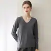 Suéter de cachemira para mujer, nueva colección otoño e invierno, prêt-à-porter premium, suéter de punto con cuello en V 100% cachemira pura, capa interior de moda