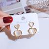 Pendientes de plata S925 con forma de aguja, estilo coreano, con nuevas flores y perlas, para mujer, estilo TikTok, diseño simple y elegante.
