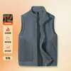 Chaleco Cardigan de Polar con Cuello Alto para Hombre, Nuevo Estilo Otoño e Invierno, Chaqueta Cardigan Engrosada y Cálida