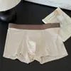 Ropa interior para hombre Ns161 con patrón de gofre de seda helada, sin costuras, secado rápido, cómoda, delicada, fresca, zona de la entrepierna de algodón puro, 10A para hombre