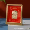 Marco de Fotos 3D con Lámina Dorada Atrae Riqueza Adorno de Escritorio Calabaza Dios de la Riqueza Bolsa de la Suerte Decoración de Escritorio Souvenir de Inauguración Reunión Anual Regalo