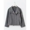 Ropa de Otoño e Invierno Transfronteriza Europea y Americana para Mujer, Chaqueta de Mujer con Cuello Alto, Botones, Corta, Abrigo de Lana Holgado, Moderno y Versátil