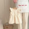 Estilo coreano verão bebê saco peido romper bebê feminino babado estilo ocidental vestido novo saco peido saia terno