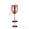 Copa de vino de acero inoxidable 304 de capa única de 500 ml, copa de vino tipo barril de gran capacidad colorida, resistente a caídas, con recubrimiento de cobre
