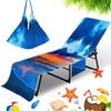 Suministro directo de fábrica toalla reclinable de microfibra toalla de playa bolsa impresión digital moda cielo estrellado funda para silla de playa