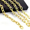 Corrente Feita à Mão de Aço Titânio 18K Color-Preserving, Acessórios Dourados para Montar Colares e Pulseiras DIY, Correntes Trançadas de Vários Estilos para Atacado