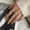 Anillo con diseño de cruz envuelta en X de Dongdaemun, Corea del Sur, para el dedo índice de mujer, Plata de Ley S925, Moda Simple, Multicapa, Tendencia Ins