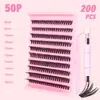 Comércio Exterior Cílios Postiços Transfronteiriços 30P-80P, Cílios em tufos Enrolados, Segmentados, Volume Grande, Densos, Estilo Europeu e Americano, Curvados