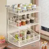 Prateleira de Armazenamento de Cozinha Prateleira de Armazenamento de Condimentos para Mesa Doméstica Bancada Multi-Camada Multifuncional Prateleira de Exibição para Garrafas de Óleo, Sal, Molho e Vinagre