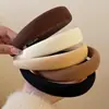 Diadema de Esponja Color Café Otoño Invierno para Mujer Estilo Coreano Uso Diario Versátil Diadema Alta para la Frente para Lavarse la Cara Atadura de Pelo Pinza para el Cabello