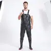 Macacão impermeável, conjunto de chuva de meio corpo, calça de chuva com botas de chuva, calça de pesca de couro, conjunto de pesca masculino de corpo inteiro, design espessado para pesca em reservatório