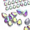 Nuevos accesorios gota de agua grande un agujero y doble agujero color AB vidrio puntiagudo cosido a mano diamante diy joyería accesorios para ropa de baile al por mayor