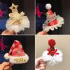 Lindo Gorro Rojo de Navidad Pinza para el Cabello con Flequillo Pinza para el Flequillo Roto Delantero Pinza para el Cabello Accesorios para Fotos Ambiente Disfraz