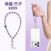 Correa de Cadena de Perlas de Alta Gama para Teléfono para Mujer, Cadena Súper Elegante para Muñeca con Almohadillas, Cadena Corta Antiperdida y Antirrobo