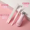 LMLTOP Conjunto de Cuidados com as Unhas Desenho Animado Conjunto de 3 Peças Cortador de Unhas Garfo para Cutícula Lixa de Unha Tira Ferramentas para Cuidados com as Unhas TX15