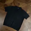 Camiseta Masculina de Verão Pesada com Botões e Manga Curta, Suéter de Tricô com Botões e Gola Henley, Camiseta de Manga Curta