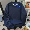 Sudadera Básica de Cuello Redondo de Color Puro Estilo Callejero Americano para Mujer en Otoño e Invierno Nicho Simple Perezoso Casual Vintage Top