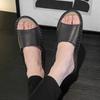 Sandalias de piso y pantuflas de verano para el hogar, para interior, para hombres y mujeres, pantuflas de cuero de lino de piel de vaca para el hogar, para las cuatro estaciones