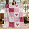Manta de Franela en Forma de Corazón para el Día de San Valentín Transfronteriza Manta para Siesta en Oficina en Casa Manta de Felpa de Franela para Sofá de Sala de Estar Otoño/Invierno