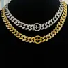 Collar Cubano de Cruz Exagerado y Genial con Diamantes Completos de 13 mm Estilo Europeo y Americano Cadena Dorada Grande de Hip-Hop de Moda para Hombre