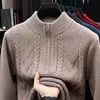 Novedades 2025 Ropa de Punto para Hombre Primavera y Otoño Nuevas Camisetas Casuales de Color Liso Ropa de Punto de Cuello Alto Parcial para Hombre Camisetas Interiores