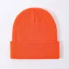 Gorro de tricô vintage de cor sólida com topo reto para outono e inverno para homens e mulheres, chapéu simples de lã liso, gorro quente de tricô para estudantes