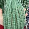 Natural Green Dongling contas redondas semi-acabado diy artesanal frisado Dongling calcedônia solta contas jóias acessórios atacado cross-border