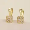 Pendientes de Aro Cuadrados Geométricos con Incrustaciones de Circonita y Cobre Transfronterizos Completamente Diamantados para Mujer, Simples y Versátiles, Pendientes de Aro Elegantes y con Estilo, Accesorios de Oreja de Moda