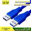 Todos os cobre, USB3.0 macho-para-macho linha de extensão USB, linha de conexão de dados azul disco rígido, radiador, linha de carregamento de duas cabeças