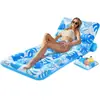 Bote inflável personalizado com porta-copos encosto ajustável buraco cama inflável praia água tropical cama inflável