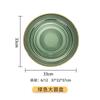 Plato plano grande de estilo japonés verde oscuro, modelo de habitación, lunares, pastoral, verde retro, plato occidental, plato de carne, tapete de plato