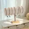 Pronta Entrega Rack de Cabeça de Bambu Camada Única Veludo Headband Porta-Exibição de Acessórios de Cabelo Loja Boutique Exibição Joias Acessórios de Cabelo