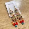 Pendientes Bohemios Transfronterizos, Pendientes de Borla Estilo Hong Kong Retro Sarga Goteo de Aceite Gota de Agua Estilo Étnico, Pendientes de Cristal para Mujer