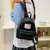 Mochila bordada estilo coreano, moderna e fofa, com design jovem e feminino, apresentando um novo padrão de bolinhas de desenho animado, e oferecendo grande capacidade para passeios