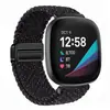 Adecuado para correa Fitbit Versa 4, Sense bucle tejido de nailon con cierre magnético de metal Versa 2