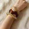 Pulseira Aberta Irregular de Acrílico, Pulseira Exagerada de Personalidade Transfronteiriça, Joia de Design Simples de Nicho de Alto Padrão para Mulheres