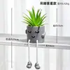 Estilo Ins Escandinavo Boneca Pendurada Planta Verde Falsa Enfeites Decorativos Criativos Mesa de Escritório Suculenta Artificial Pequenas Plantas em Vasos