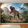 Fondo del Mundo Animal 2026 Transfronterizo Amazon Nuevo Decorativo Tapiz de Animales Dinosaurios Arreglo de Escena de Bosque