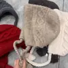 Chapéu de Tricô Vermelho Doce e Fofo Estilo Coreano para Outono e Inverno, Chapéu Espesso Quente que Faz o Rosto Parecer Menor, Chapéu de Lã, Gorro