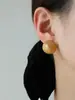 Brincos Dourados Meia-Esfera Cintilantes, Design de Nicho Levemente Luxuoso, Moda de Alto Padrão, Brincos Versáteis e Simples para Mulheres