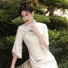 Cheongsam mejorado 2023, nuevo vestido de otoño de alta gama para chicas jóvenes, de media manga, para uso diario, de alta calidad y con sentido para mujeres