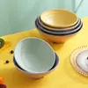 Amazon Transfronterizo Tazón de Ramen de Paja de Trigo Hogar Grande Tazón de Sopa de Fideos Restaurante Hotel Caracol Arroz Fideos Cubo de Plástico