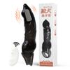 Manguito Vibratorio con Dientes de Lobo y Control Remoto Inalámbrico para Hombre, Manguito de Pene de Cristal Engrosado y Alargado, Manguito Vibratorio de Diez Frecuencias con Bloqueo de Semen
