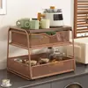 Caja de Almacenamiento en Capas Muy Atractiva para Encimera del Hogar para Snacks y Artículos Varios, Organizador de Mesa para Comedor y Sala de Estar, Portavasos