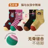 Calcetines para Niños Otoño/Invierno 2026 al por Mayor: Calcetines Cortos Deportivos Elásticos Lisos de Algodón con Rayas de Conejo de Caramelo Suave para Niños Mayores