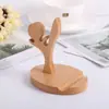 Soporte de Teléfono Móvil de Conejo Giratorio de Madera Año del Conejo Zodiaco Soporte de Teléfono Móvil de Madera Maciza Tamaño Forma Logo Grabado