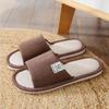 Chinelo Aberto de Primavera e Verão para Casal Doméstico Antiderrapante Masculino e Feminino para Interior Quatro Estações Solado de Madeira Algodão e Linho Atacado Confortável
