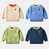 Roupas infantis de primavera 2021 novo suéter para meninos suéter de tricô fino para bebê suéter com bordado infantil top estilo coreano