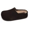 Sandálias Plataforma Birkenstock de Couro Genuíno Gu Yun para Mulheres, Nova Coleção Outono/Inverno 2026, Forradas com Lã, de Calçar, Sandálias Fechadas