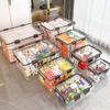 Caja de almacenamiento transparente extra grande, caja de almacenamiento de plástico sellada, caja de acabado, caja de ropa, caja grande y gruesa para el hogar